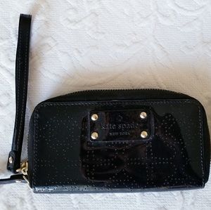 Kate Spade Black Patent Leather Wristlet